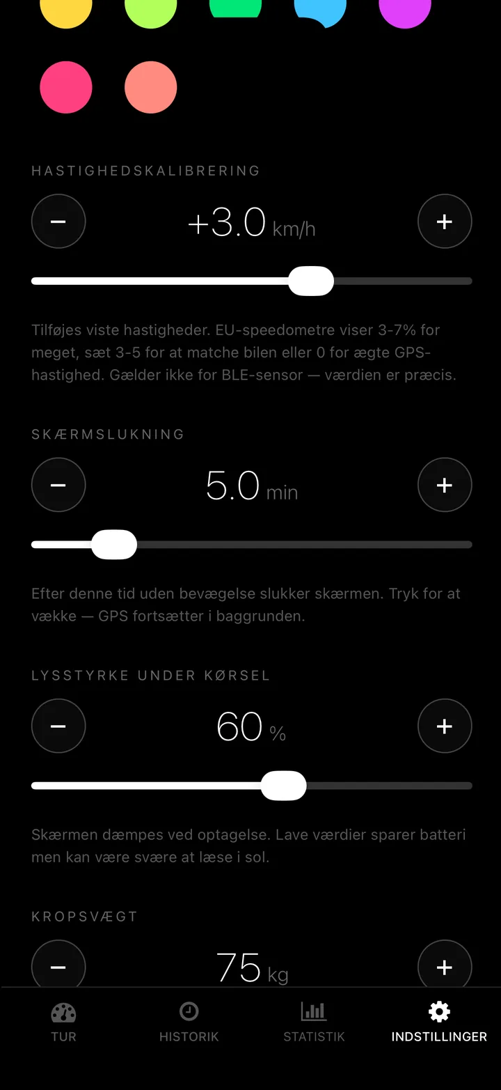 Skærmpause, lysstyrke, kalibrering