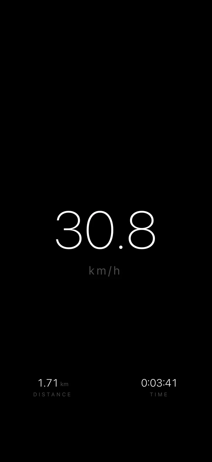 DarkSpeed ride screen, Minimalistic theme