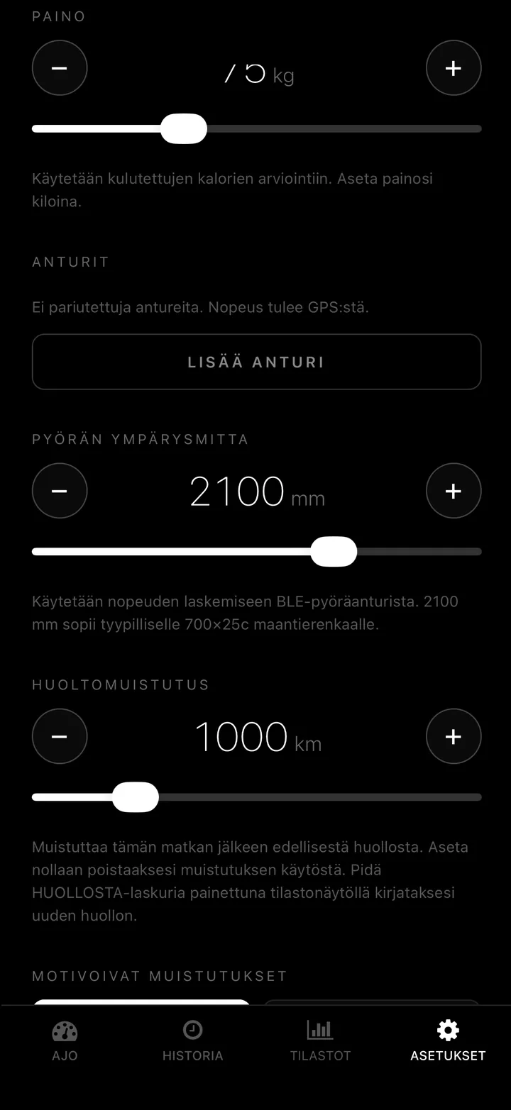 Yhdistä nopeus- ja kadenssianturi. Saat vakaat lukemat