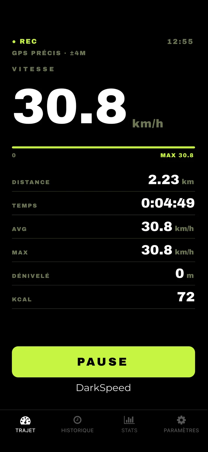 Écran de sortie DarkSpeed, thème Acid