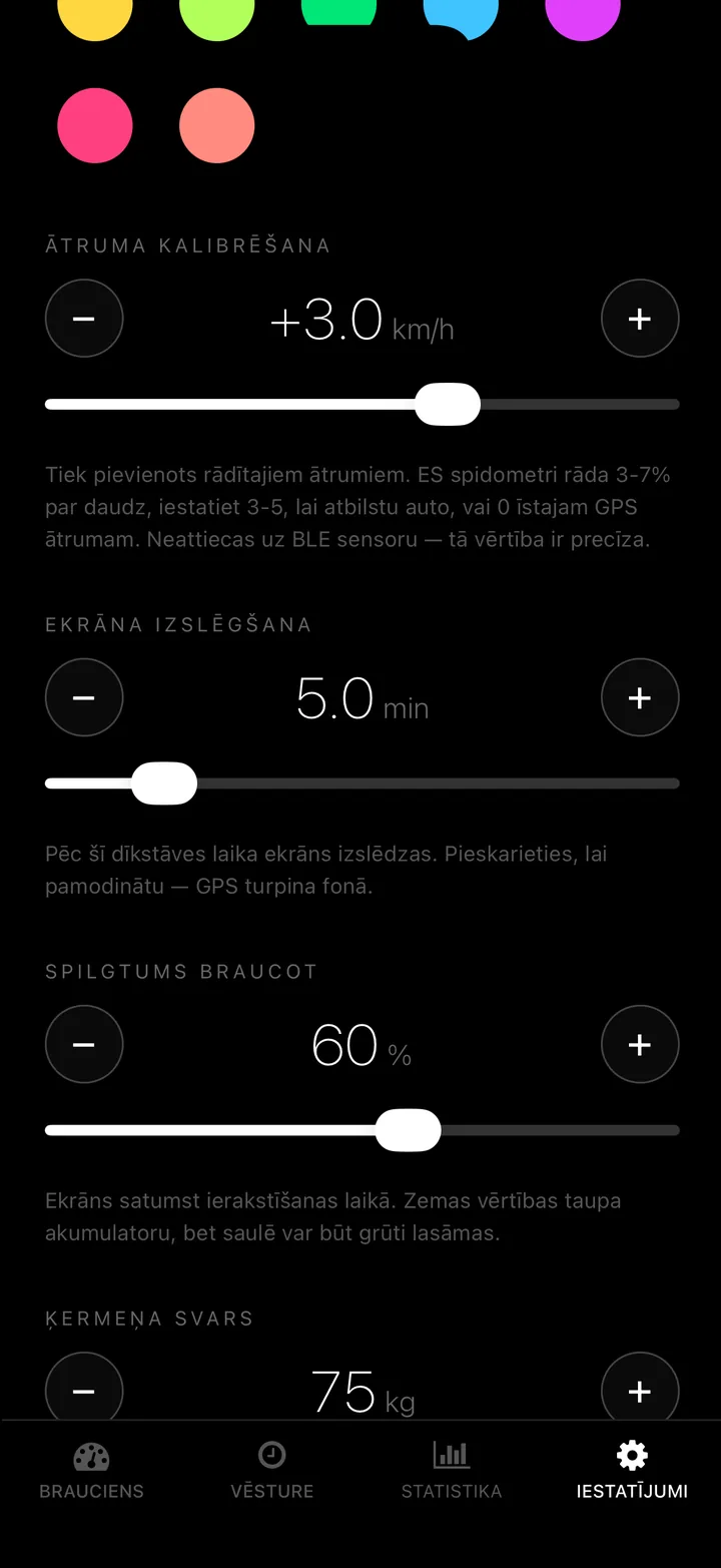 Ekrāna noildze, spilgtums, kalibrēšana