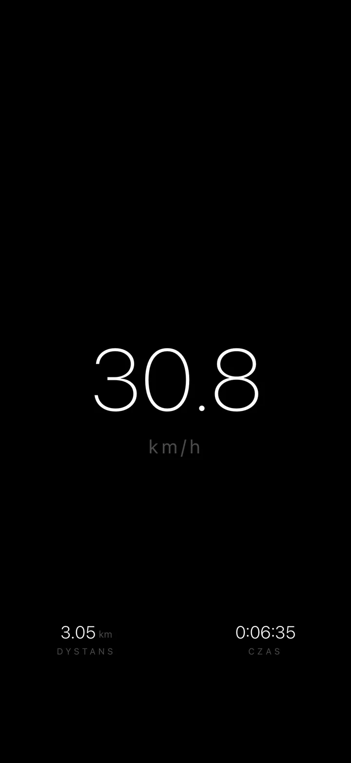 Ekran jazdy DarkSpeed, motyw Minimalistic