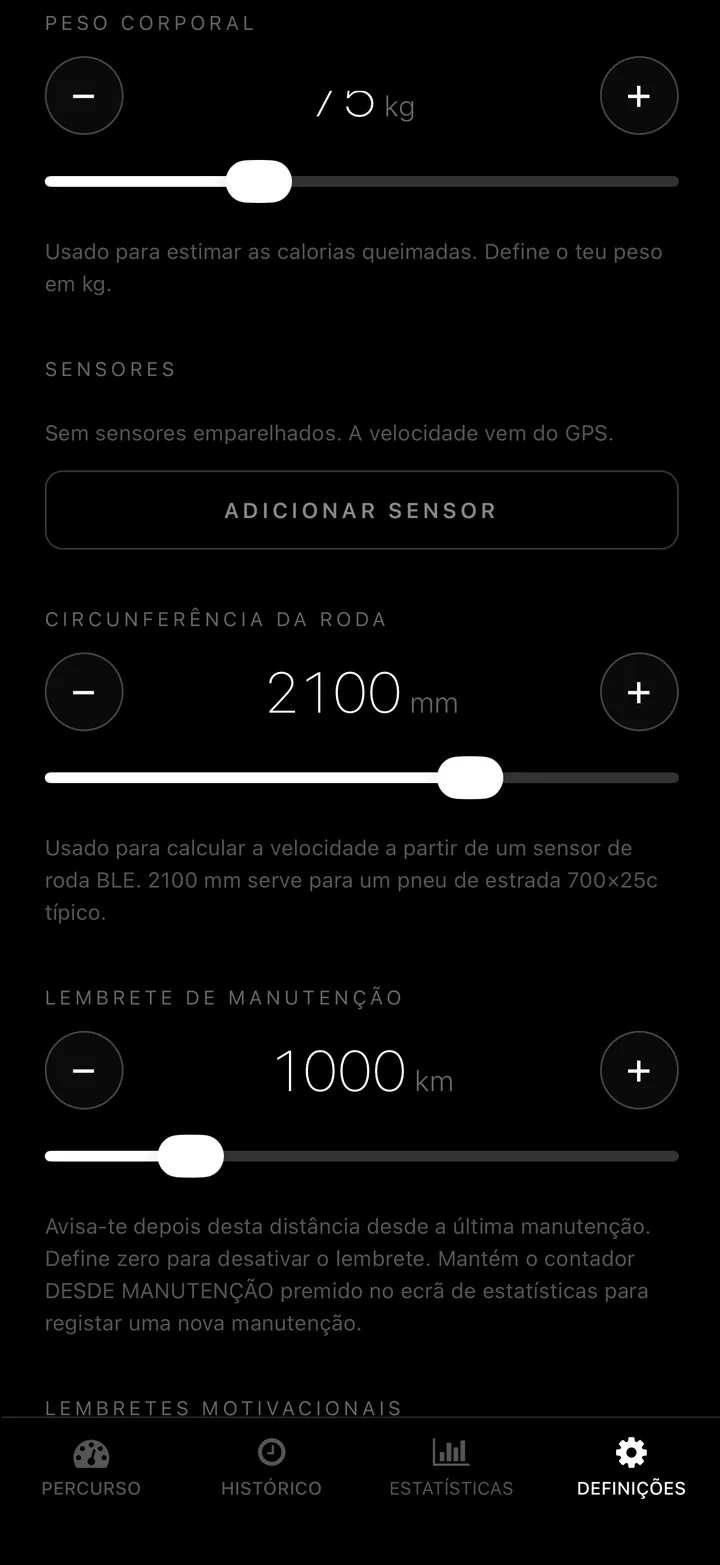 Associa um sensor de velocidade e cadência. Obtém dados precisos