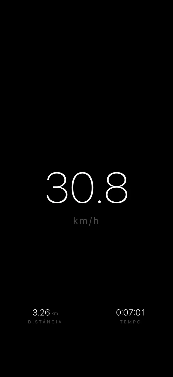 Ecrã de atividade do DarkSpeed, tema Minimalistic