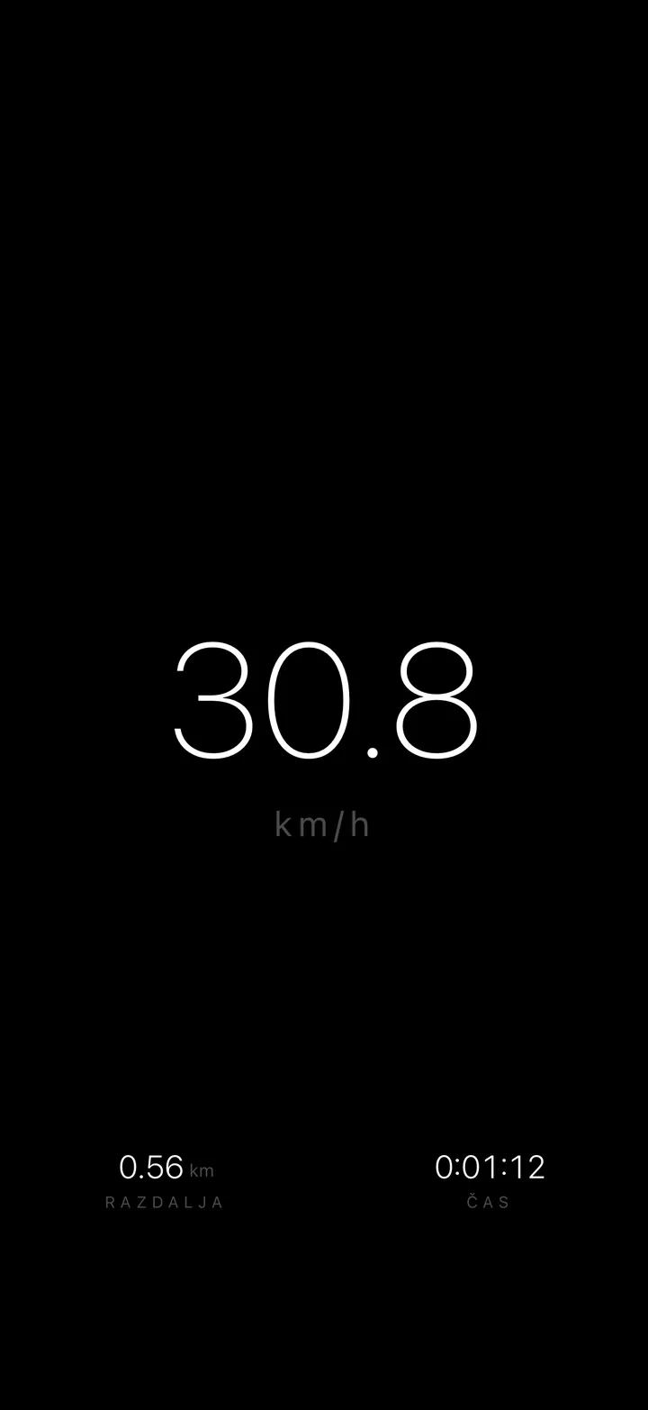 Zaslon vožnje DarkSpeed, tema Minimalistic