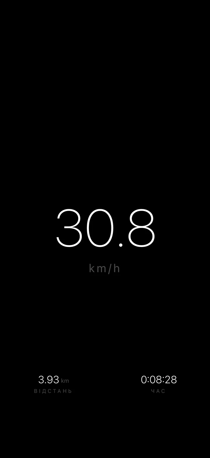 Екран поїздки DarkSpeed, тема Minimalistic